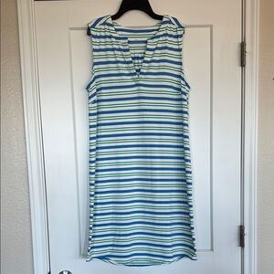 Southern Tide Robyn Perfomance Striped Sleeveless Dress UPF 50+ Size Large, EUC